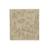 Визитница на 256 карточек бежевая с городом (2376-115)