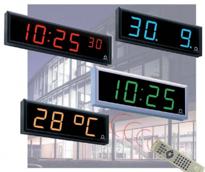 Часы цифровые двухсторонние Mobatime DC.57.4.B.D.BLACK