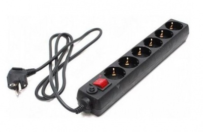 Сетевой фильтр BURO 6 евророзеток 5м, черный