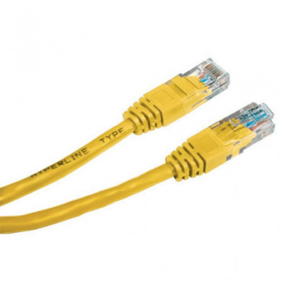 Кабель Patch Cord RJ45, UTP, Cat-5e, PVC, 3m, желтый Gembird PP12-3M/Y