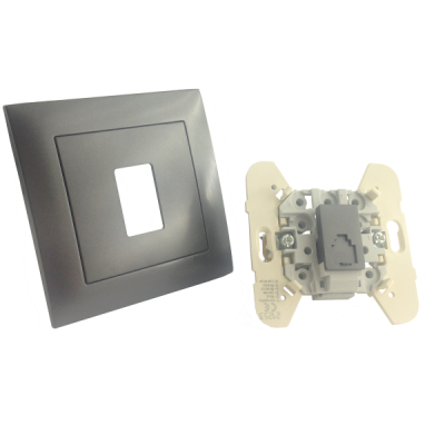 Розетка телефонная, 6 контактов, серая Efapel 90253 CIS