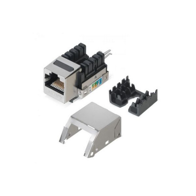 Модуль RJ-45 кат 5E, Keystone, тип 110, 90 градусов, экранированный, белый Cabeus KJ-RJ45-Cat.5e-SH-