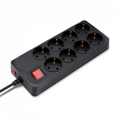 Сетевой фильтр BURO 8 евророзеток 3м черный (800SH-3-B)