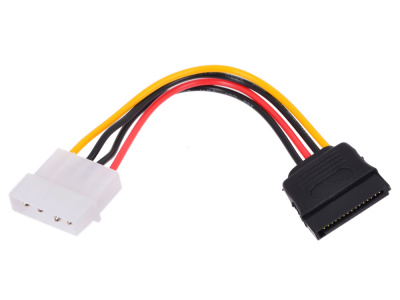 Кабель питания SATA Molex(4pin, БП) - SATA (устройство) 15см, Gembird CC-SATA-PS, пакет