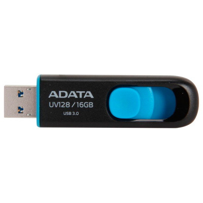 Флэшка 16Gb USB 3.1 A-Data UV128 (AUV128-16G-RBE) металлич., черная