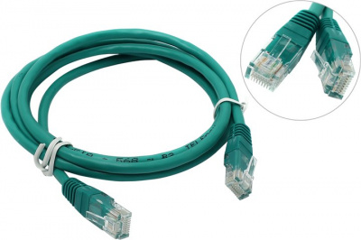 Кабель Patch Cord RJ45, UTP, Cat-5e, PVC, 1m, зеленый Gembird PP12-1M/G