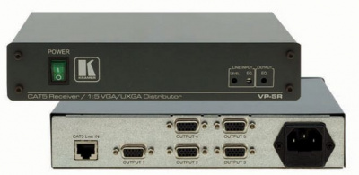 Приемник Kramer VP-5R из витой пары и усилитель-распределитель 1 5 сигналов VGA UXGA