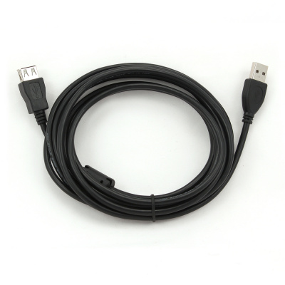 Кабель USB Aм-Ап 3м (удлинитель) USB 2.0, экран., феррит. кольцо, черный (CCF-USB2-AMAF-10)