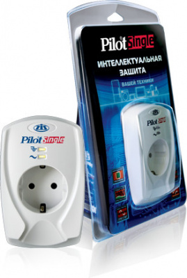 Сетевой фильтр ZIS PILOT Single (1 розетка), белый