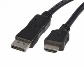 Кабель DisplayPort - HDMI Cablexpert, черный, экранированный, 5м, 20M/19M (CC-DP-HDMI-5M)