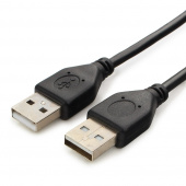 Кабель USB Aп-Ап 1,8м USB2.0, Cablexpert (CCP-USB2-AMAM-6), Pro экран, черный