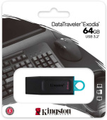 Флэшка 64Gb USB 3.2 Kingston DataTraveler Exodia S DTXS/64GB, черная