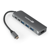 Док-станция 7-в-1 ExeGate DUB-21C/PD/CR/H (кабель-адаптер USB Type-C -> 2xUSB3.0 + Card Reader + Typ