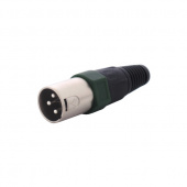 Разъем XLR 3-х контактный (розетка) PROAUDIO CF-012C(G) с зеленым кольцом