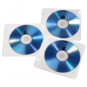 Конверт для 2 CD/DVD, HAMA (H-84101) c перфорацией для портмоне с кольцами белый/прозрачный 50шт.