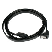 Кабель SATA Cablexpert CC-SATAM-DATA90-BL-50CM, Sata3 7pin / 7pin, угловой, метал.защелка, 50см, чер