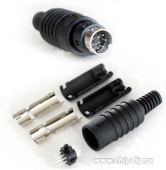 Разъем mini DIN 8 pin KLS electronic KLS1-294-M-08-B, пластик на кабель