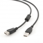Кабель USB Aм-Ап 4,5м (удлинитель) USB 2.0, экран., феррит. кольцо, черный (CCF-USB2-AMAF-15)