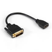 Переходник DVI-D - HDMI, 25M/19F, позолоченные контакты, кабель 20см, ExeGate EX-CC-HDMIF-DVIM
