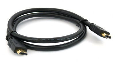 Кабель HDMI - HDMI, черный, позолоченные контакты, экранированный, ферритовые кольца, 1.8м, v2.0, 19