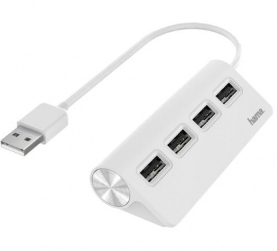USB-Hub Hama H- 200120 4 порта белый (00200120)