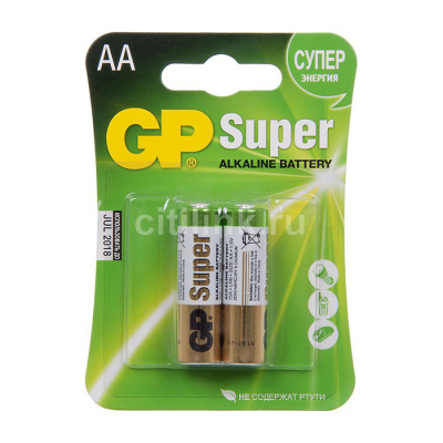 Батарейка GP Super Alkaline 15A LR6 AA (2шт. уп)