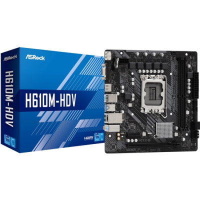 Материнская плата Asrock H610M-HDV Soc-1700 Intel H610 2xDDR4 mATX AC`97 8ch(7.1) GbLAN+VGA+HDMI+DP