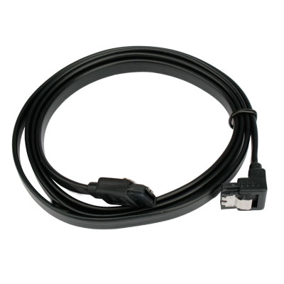 Кабель SATA Cablexpert CC-SATAM-DATA90-BL-30CM, Sata3 7pin / 7pin, угловой, метал.защелка, 30см, чер
