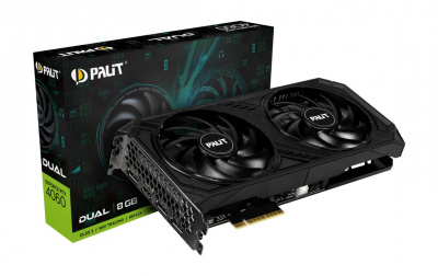 Видеокарта Palit PCI-E 4.0 RTX4060 DUAL NV RTX4060 8192Mb 128 GDDR6 1830/17000/HDMIx1/DPx3/HDCP Ret