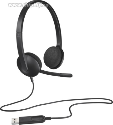 Гарнитура Logitech H340 черный 1.8м накладные, USB, оголовье (981-000509)